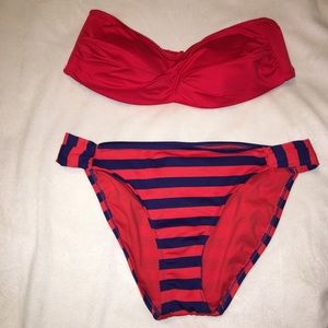 Red striped bikini